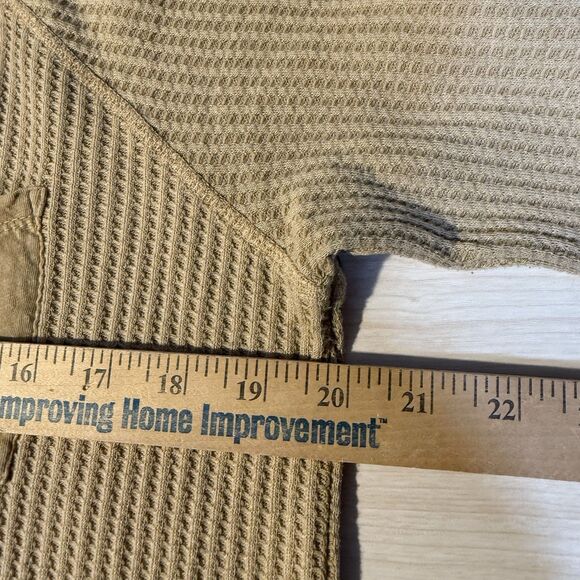 Soft Surroundings Womens L Tan Autumn Waffle Knit Tunic Top Thermal Pocket Boho - Picture 10 of 12